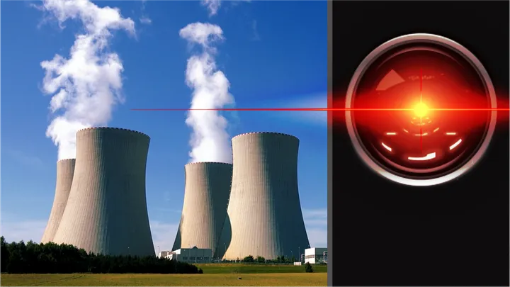 Hal 9000 next to a nuclear power plant