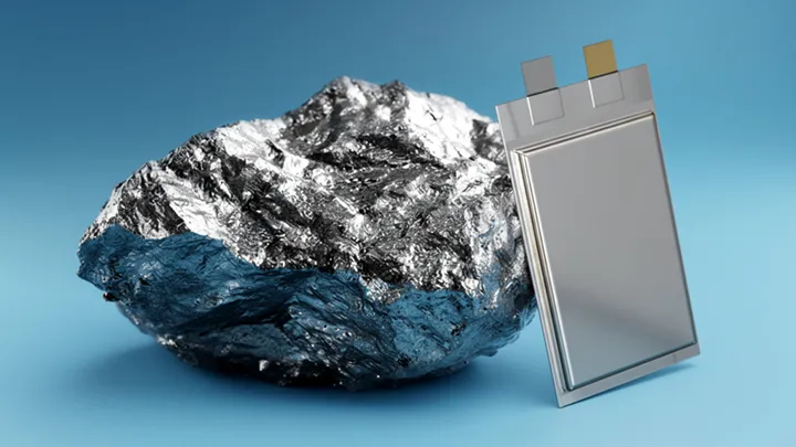 Chunk of aluminum next to a battery cell