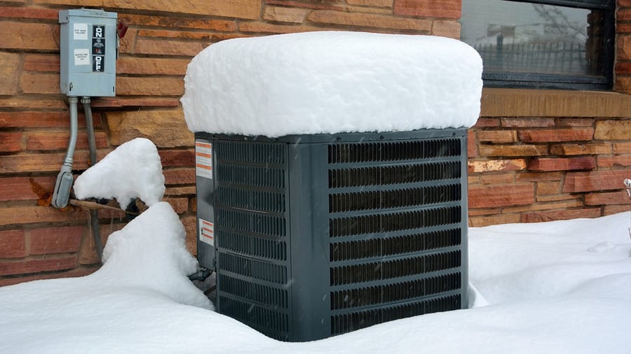 Heat Pump Under Snow
